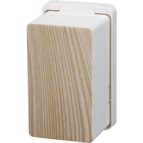 Yamazaki Outlet Guard, White, Approx. W7 X D6 X H12cm, Woody Outlet Cover, Full Coverage, Tamper-Resistant, Dustproof, 3411