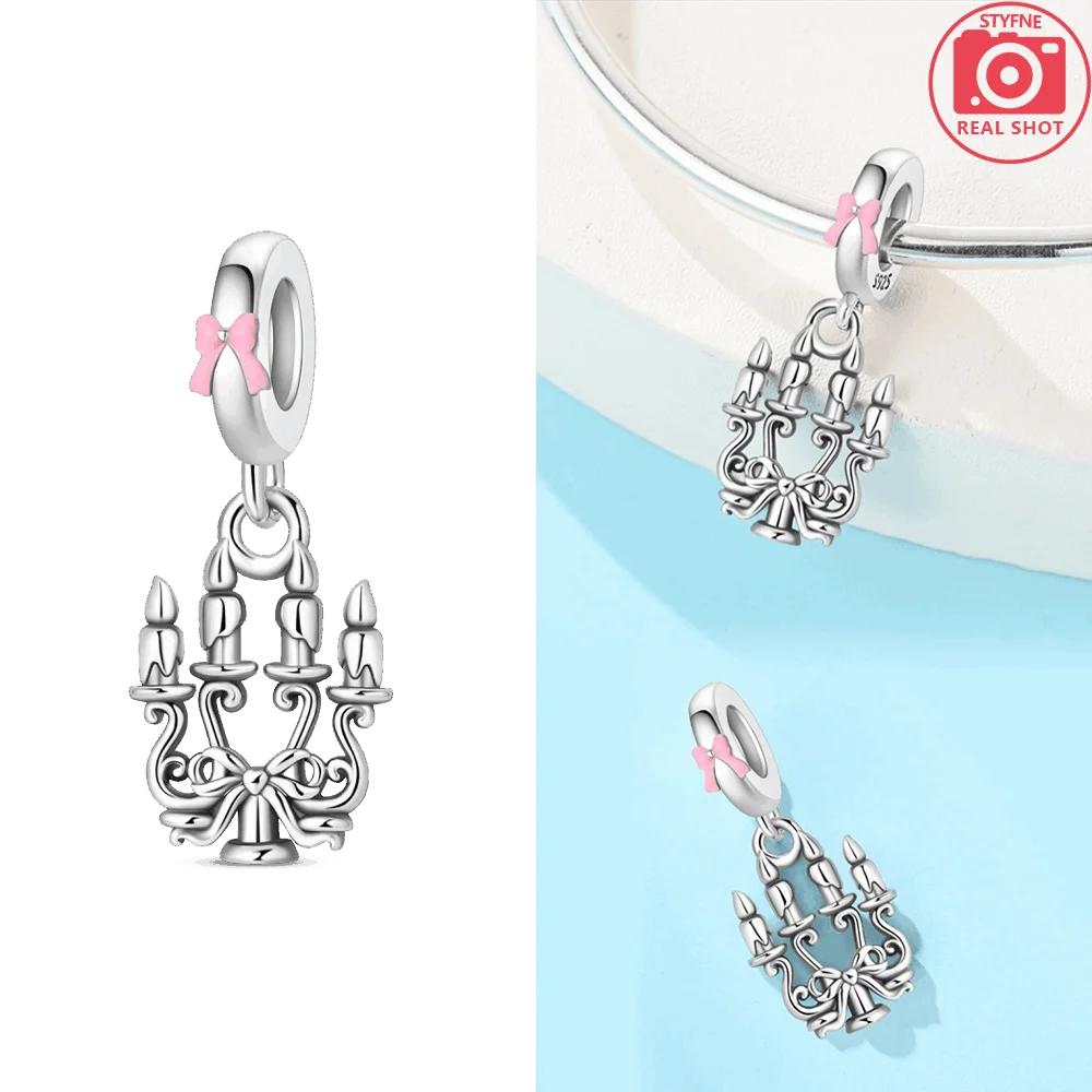 Rose Flower Pink Pendant Heart Green Zircon Wing Original Copper Bead Fit Bracelet Delicate Acessory Women Diy Gift Jewelry