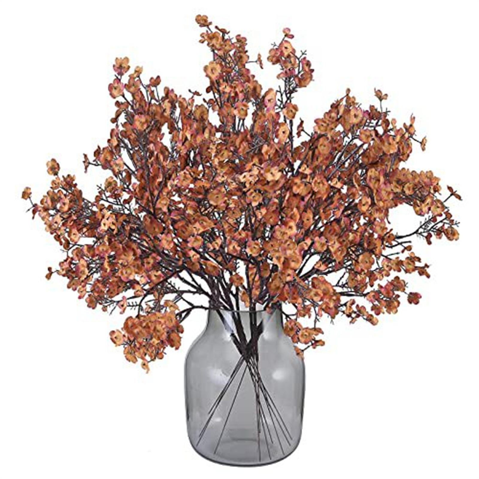 

Искусственные осенние цветы, шелковые цветы, 5 шт., оранжевые искусственные цветы для украшения, искусственные цветы Babys Breath для осеннего праздника Thinksgiving One Size светло-коричневого