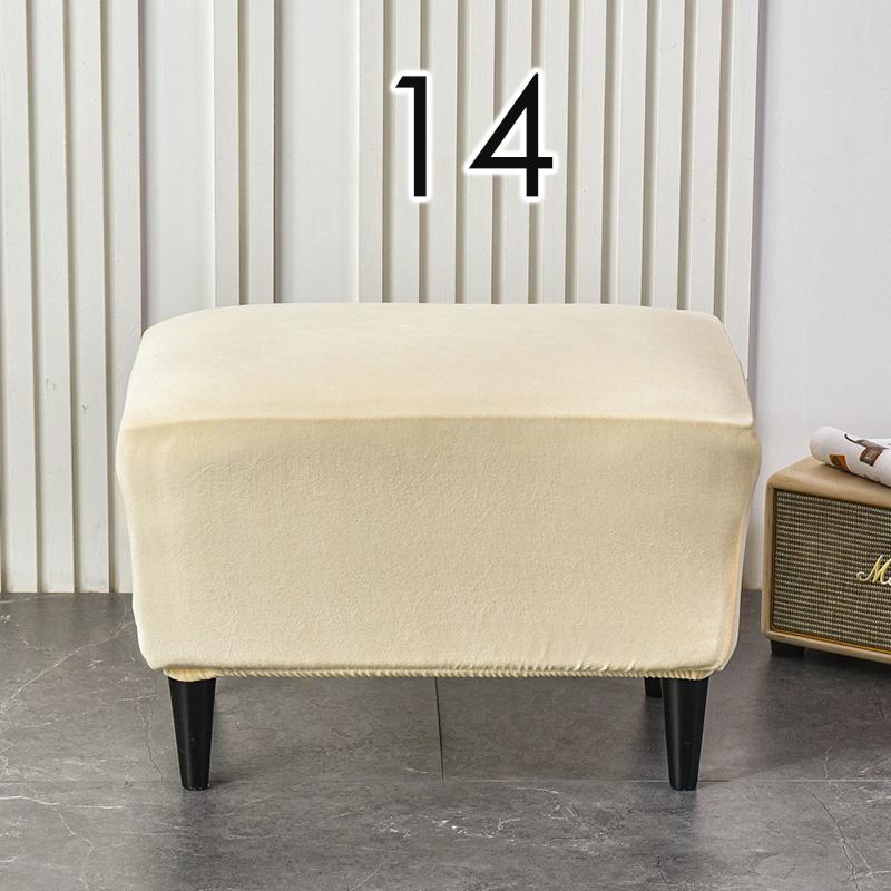 American Style Footstool Cover Rectangle Elastic Ottoman Cover High Quality Velvet Furniture Protector Footrest Slipcover