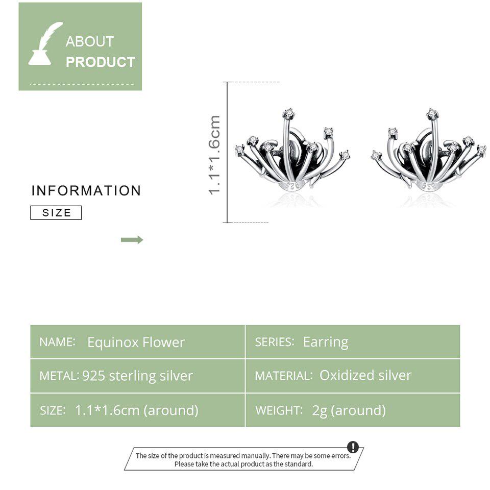 BAMOER Real 925 Sterling Silver Red Spider Lily Stud Earrings for Women Statement Fine Jewelry