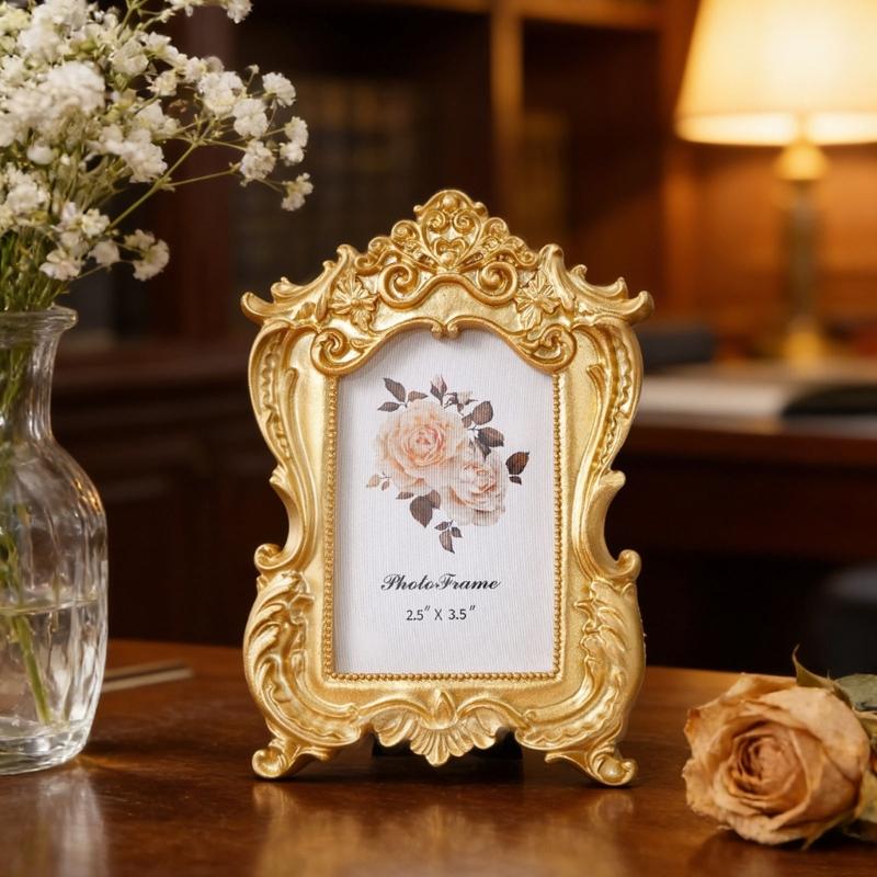 Antique Ornate Rectangles Photo Frame for Tabletop Wall Display,Retro Picture Frame,Decorative Photo Frame Home Decors