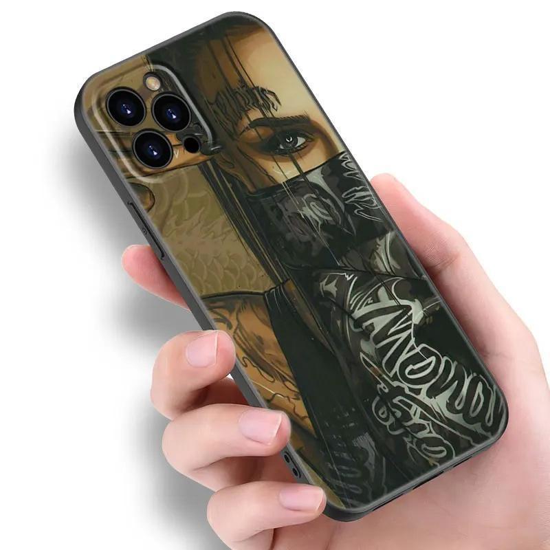 Applicable Apple Iphone13 Phone Case Sleeve Tattoo Sexy Girl Phone Case Painted Anti-Drop Small