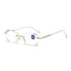 Rimless Diamond Cut Reading Glasses Women Anti-blue Light Shinning Eyeglasses Ladies Near Sight Eyewear Diopter +1.0 To +4.0