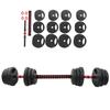 20KG Dumbbell Set Round Environmental Barbell Home Gym Equipment with 40cm Connecting Rod