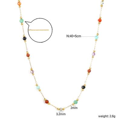 316L Stainless Steel Natural Colored Beads Necklace Bracelet Sets Bohemian Girl Trend 2026 Non-fading Colorful Jewelry Set Gifts
