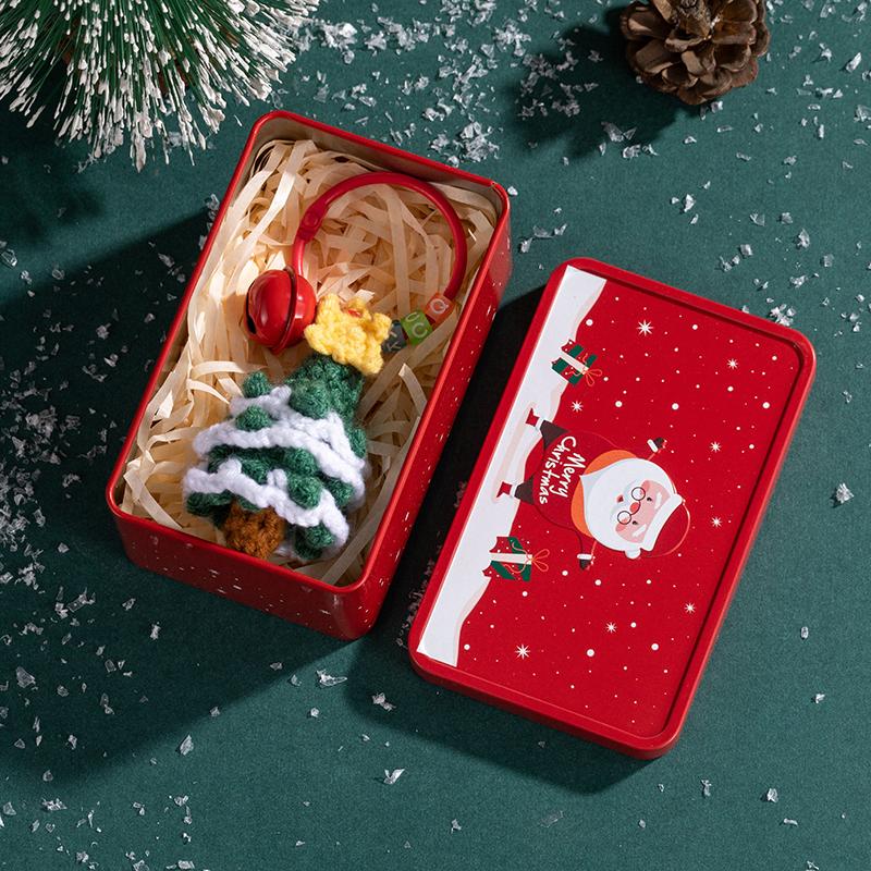 

Christmas Decorations, Yarn Weaving, Christmas Tree, Santa Claus Wreath, Christmas Eve Gift Set Green tree+red box