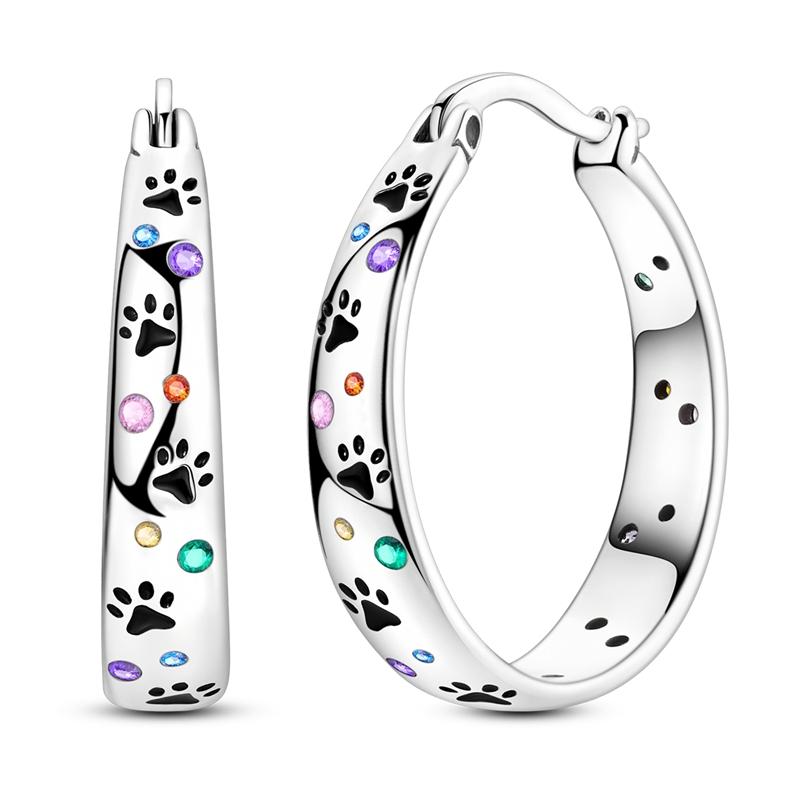 2025 New 925 Sterling copper Hoop Earrings Flowers Zircon Drop Earrings Stud For Woman Fine Birthday Wedding Party Zircon Gifts