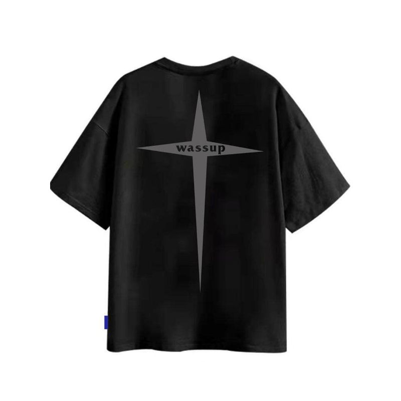 Wassup Heods Chinese Style Short-Sleeve T-Shirt for Men, Pure Cotton, Heavyweight American High Street Fashion Brand, Loose Fit, Summer Men's Wear