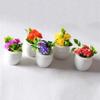 5 Pcs Mini Potted Plant Dollhouse Miniature Bonsai Ornament Tiny Fake Plants And Flowers for Dollhouse Landscaping Crafts