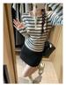 Spicy Girl Striped Slimming Long Sleeve T-Shirt - Stylish Korean Autumn/Winter Top for Women