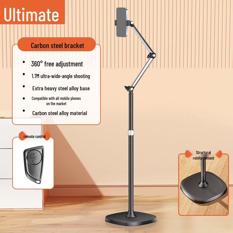 Floor-Standing Multi-Functional Photography Stand for Mobile and Desktop Use