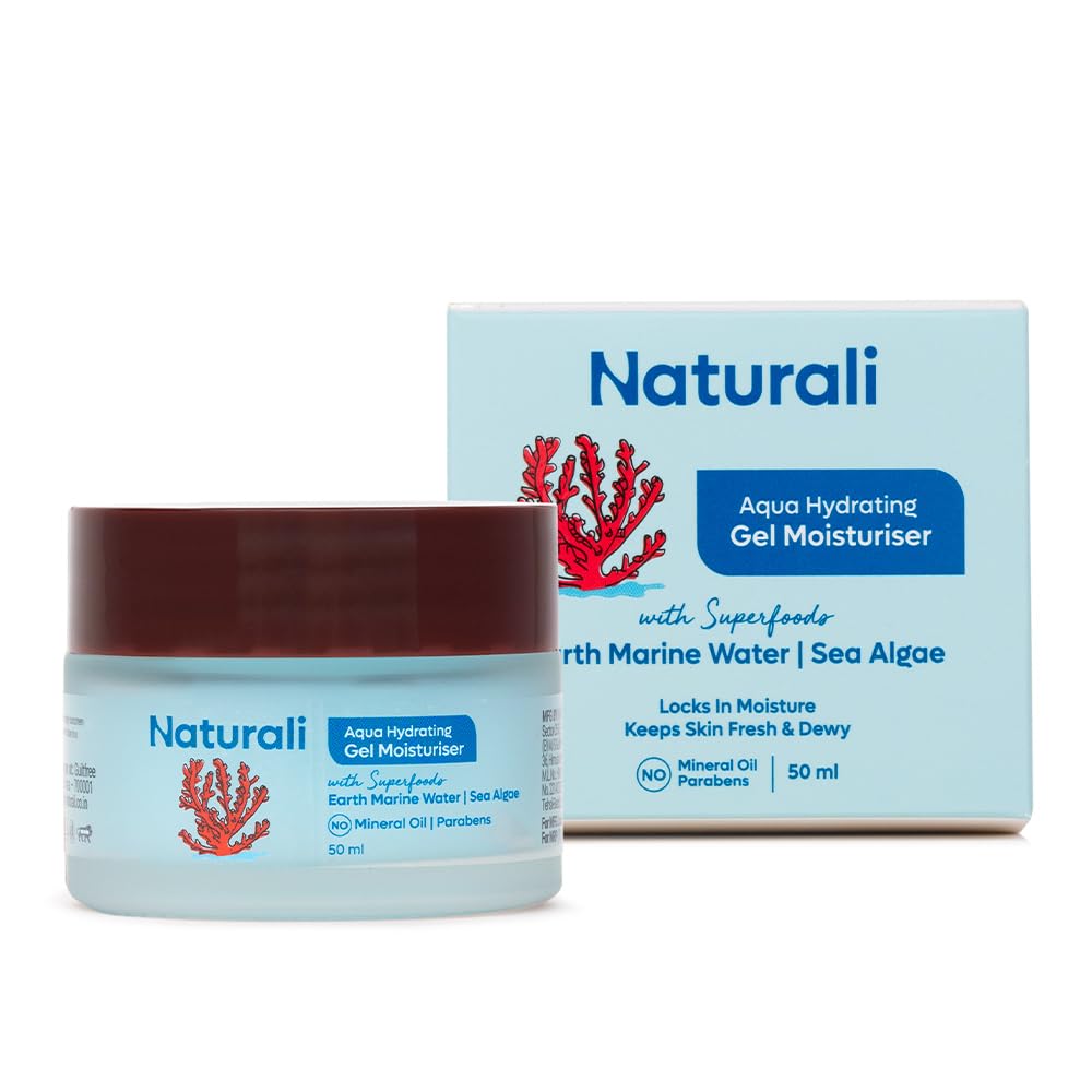 

Naturali Aqua Hydrating Gel Moisturiser 50 ml Lightweight Fast Absorbing Dewy Glow For Normal To Dry Skin