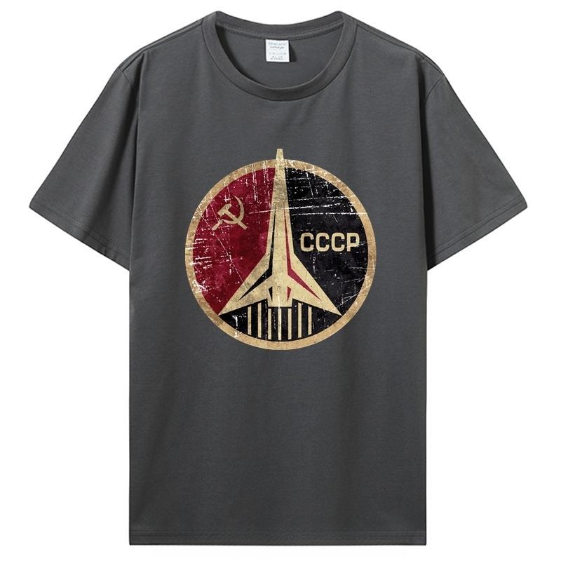 2026 Vintage Russia CCCP Yuri Gagarin Soviet Sputnik Space Exploration Print Tshirt Men and Women Short Sleeved Tops Tshirts