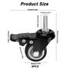 4pcs 40mm Swivel Castors with Brake - M8 Threaded Screw & Ball Bearings for Furniture/Office