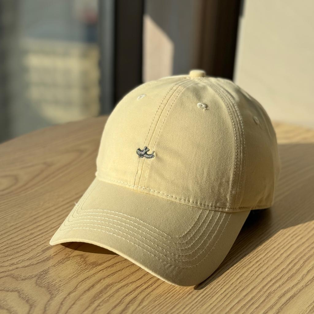 Korean-style versatile baseball cap with puppy embroidery for women, wide brim that makes the face look smaller, pure cotton slimming duckbill cap