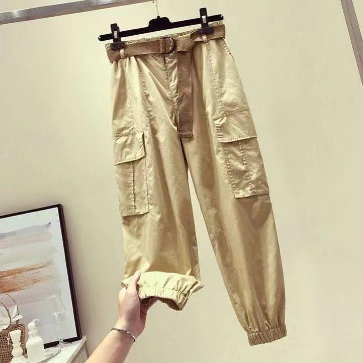 Frauen Kleidung Frühling Sommer Casual Streetwear Taschen Cargo Hosen Weibliche Hohe Taille Feste Lose Hosen Y2K Overalls