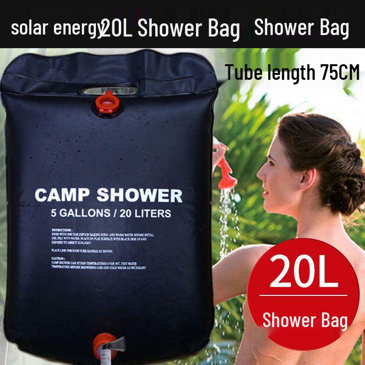 20L Solar Portable Outdoor Shower Bag for Camping, Bathing, Cooling, and Storage.