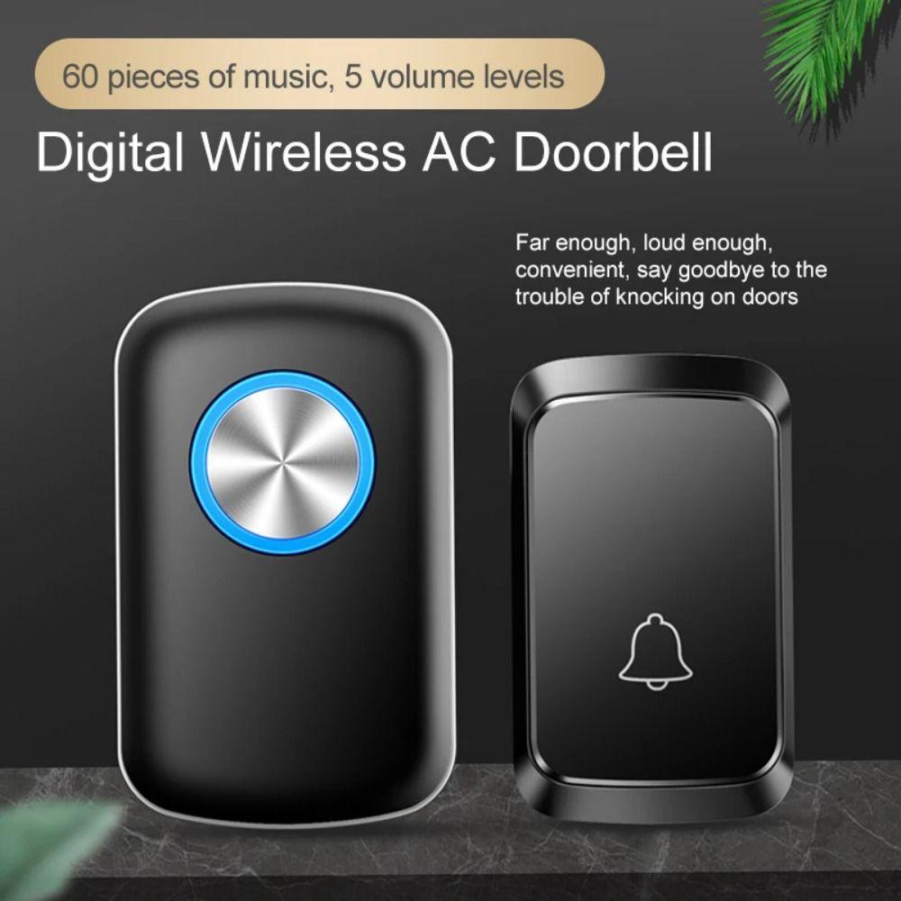 60 Chimes Smart Doorbell 300M Range Welcome Doorbell Adjustable Volume Door Chime Kit  Apartment