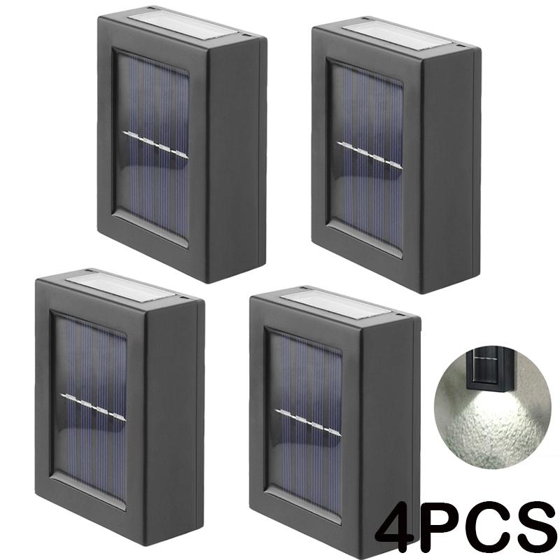 8PCS LED Solar Wall Lamp Outdoor Waterproof Up and Down Lighting Garden Decoration Solar Lights Stairs Fence Sunlight Lamp