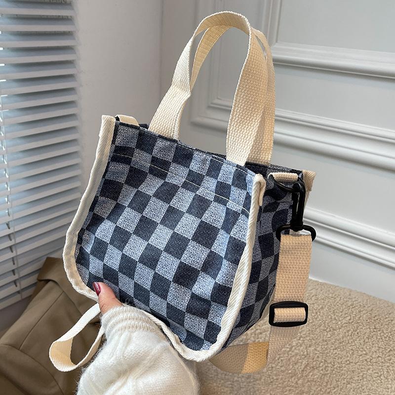 

ins холщовая сумка женская простая модная сумка-ведро плечо универсальная нишевая сумка-мессенджер мини-сумка чёрный