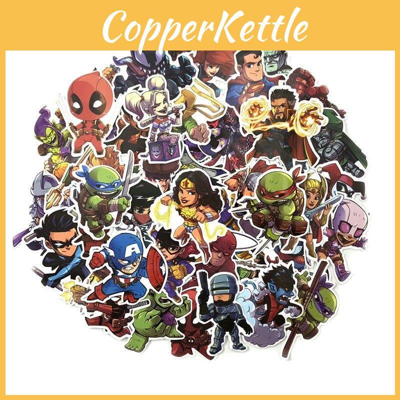 Pcs 50 Chibi Super Heroes Sticker Decals For Skateboard Luggage Laptop