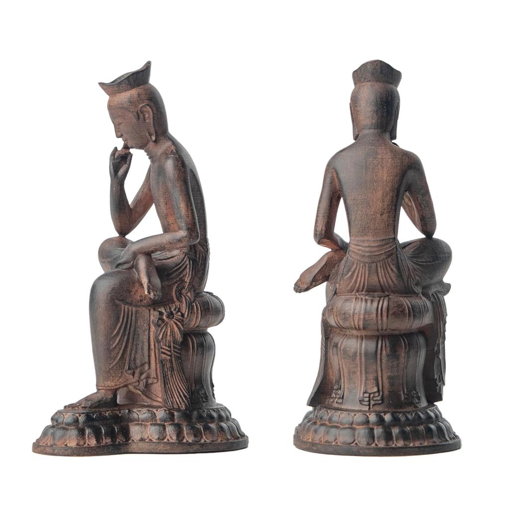 Tiny Existing Painted Maitreya Bodhisattva Wood Buddhist Buddhist Statue World Miroku Buddha, (Wooden Boxwood) - Carving, Statue, Figure, (GSBcol