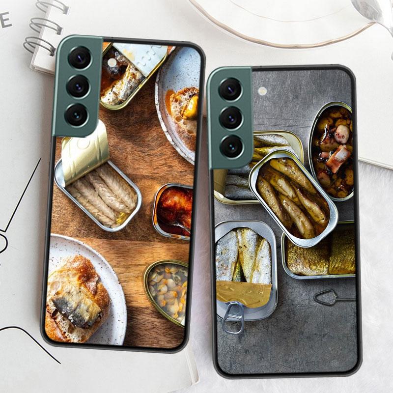 Sardines Canned Phone Case For Samsung Galaxy S22 S25 Ultra S21 S10 Plus S26 Edge S20 S23 S24 FE Cover Silicone Soft TPU Cle
