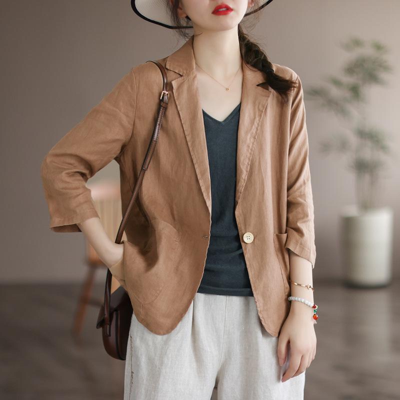 

In Stock: 2025 Spring Three-Quarter Sleeve Casual Blazer for Women L