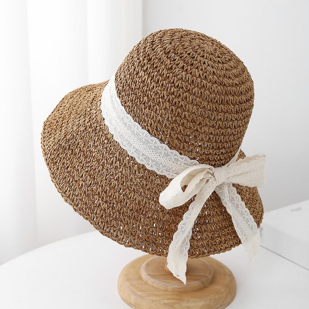 Summer Hats For Women Foldable Sun Hat Lady Sunshade Beach Accessories Seaside Wide Brimmed Sunscreen Travel Sunhat Korean Style