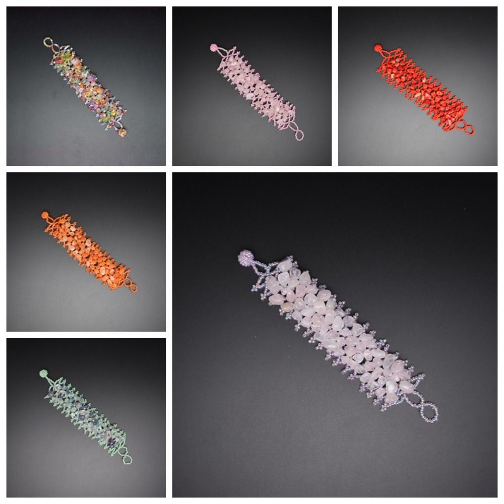 Fairycore Gravel Stone Bracelet Folkways Bohemian Beaded Cuff Resort Photo Props
