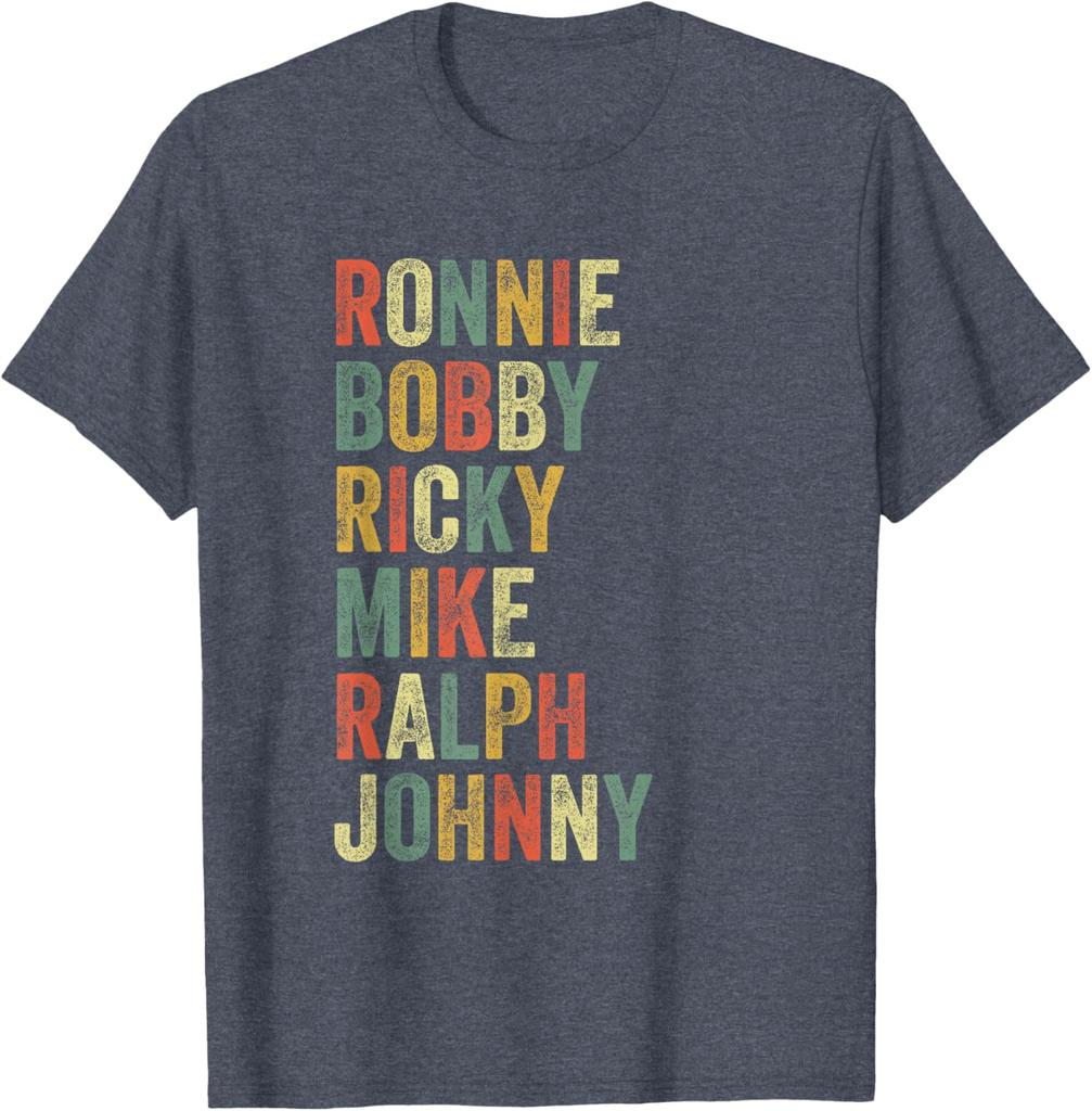 Ronnie Bobby Ricky Mike Ralph Johnny Funny Hip Hop Eighties Tshirt Unisex Women Summer Cotton Clothing Casual Short Sleeved Tee