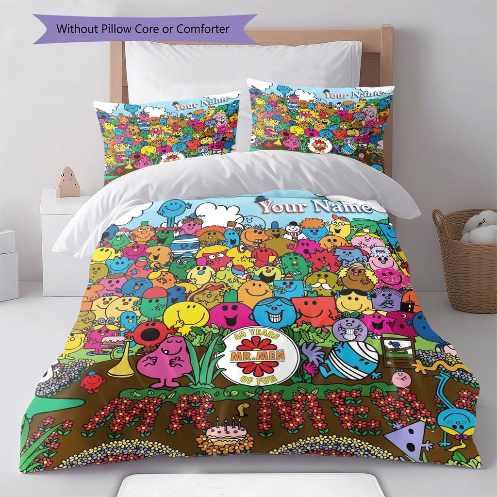 Herr. Herren Little Miss Individueller Namensmuster Bettwäsche, Steppbett Set Bettbezug Kissenbezug Zuhause Geburtstagsgeschenk(1 Bettbezug + 2 Kissenbezüge, ohne Füllung)