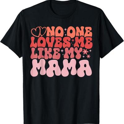 Nikdo mě nemiluje jako moje máma Groovy design pro tričko ke Dni matek
