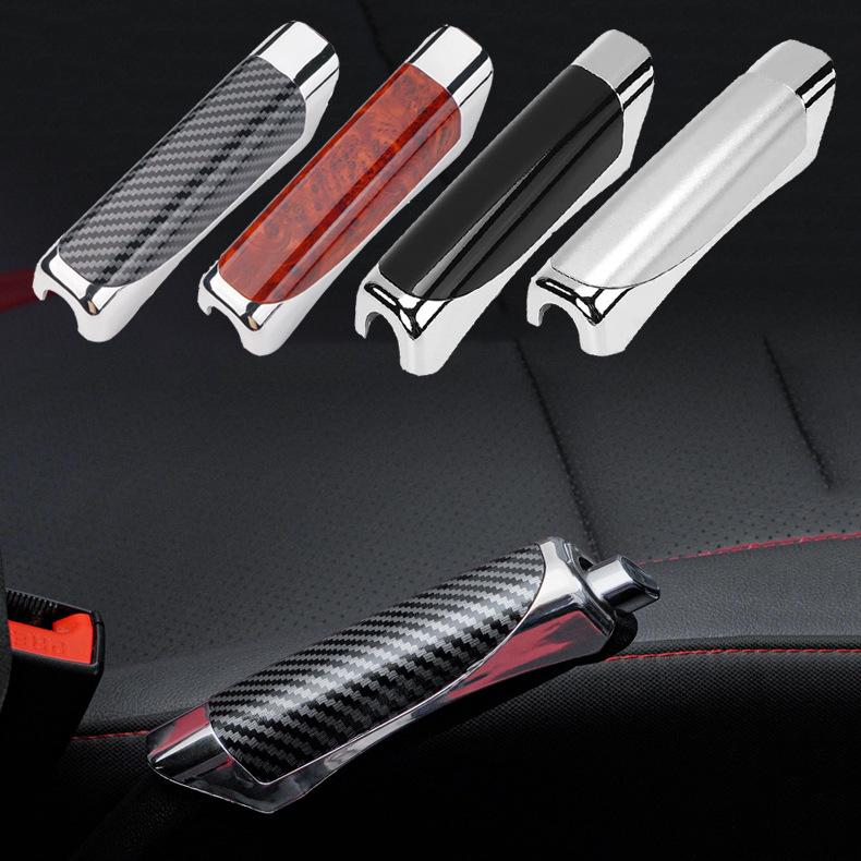 Universal Car Handbrake Cover Carbon Fiber Print Handbrake Cover For Fiat Abarth 500 595 124 Spider Ducato Panda Tipo Bravo