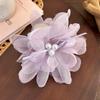 New Sweet Flower Pearl Hair Clip for Women Mesh Gentle Elegant Pan Hair Shark Clip Temperament Girl Hair Accessories