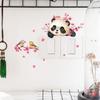 Cartoon Panda Bird Flower Switch Sticker Kids Room Bedroom For Wall Decoration Mural Self-adhesive Home Decor Cute Animals Decal