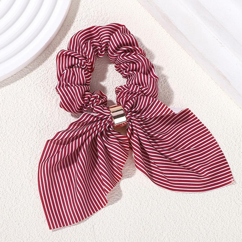 4Pcs Metal Buckle Rope Fabric Headwear Sweet Rubber Band 2026 New Retro and Fashionable Bow Tie Headband and Headband