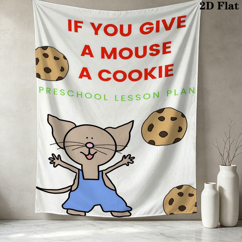 If Give Mouse Cookie Wall Tapestry Aesthetic Wall Hanging Printed Fabric Blanket Decorative Tapestries For Bedroom Living Room Home Decor
