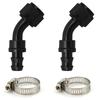 ZHSYMX 8AN 45 Degree Push Lock Hose Fitting and Hose Clamp End Black Rubber