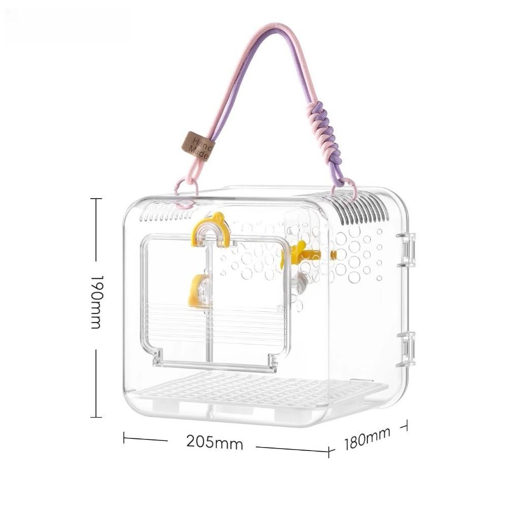 New Clear Bird Carrier Cage PET Secure Closure Transport Case Ventilated Lightweight Outdoor Bird Cage Pet Supplies
