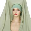 Premium Instant Medina Chiffon Hijab With Bulit-In Magnets Easy To Wear Scarf Shawl Headwrap With Undercap For Muslim Women