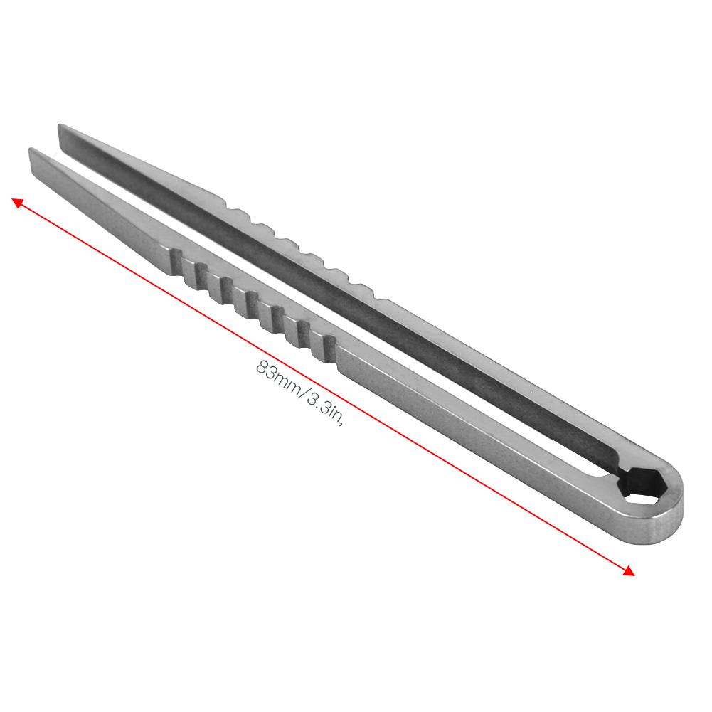 Portable     Alloy Tweezers Outdoor Survival Camping Travel   Tool(Steel Color)