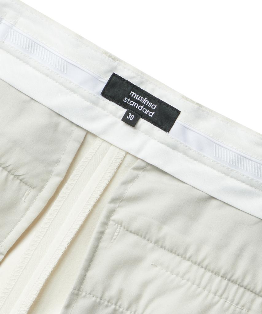 Musinsa Standard Reverse One-Pleat Wide Hidden Banding Slacks [Cream]