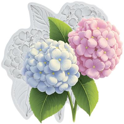 Hydrangea Flower Silicone Molds Flower Fondant Mold Cake Decorating Tools Cupcake Topper Chocolate Candy Craft Gum Paste Polymer Clay