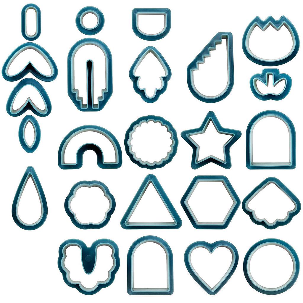 24 Pcs Clay Earring Cutters Set for Polymer Clay Jewelry Making Different Sizes and Irregular Shape Plastic Polymer Clay Cutters