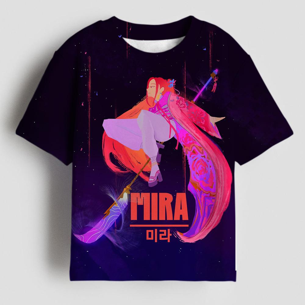 Top female group K-POP series girls T-shirt, KPOP Demon Hunters girls sweatshirt, 3-14Y children's cartoon T-shirt