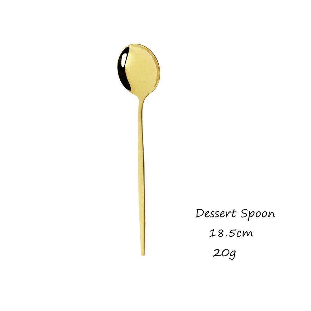Gold Western Dinnerware Tableware Dessert Knife Fork Coffee Spoon Teaspoon Steel Cutlery Set Stainless Steel Home Dinner Set