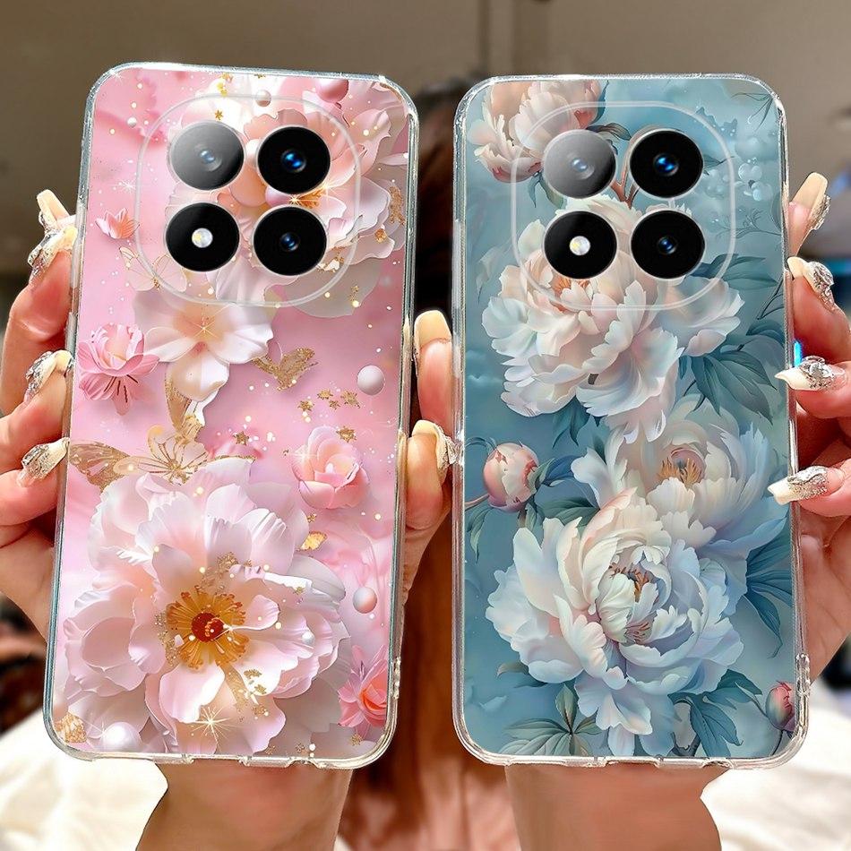 For Xiaomi Redmi Note 14 Pro+ Elegant Floral Butterfly Phone Case For Redmi Note14 Pro Plus 5G Soft Silicone TPU Cases