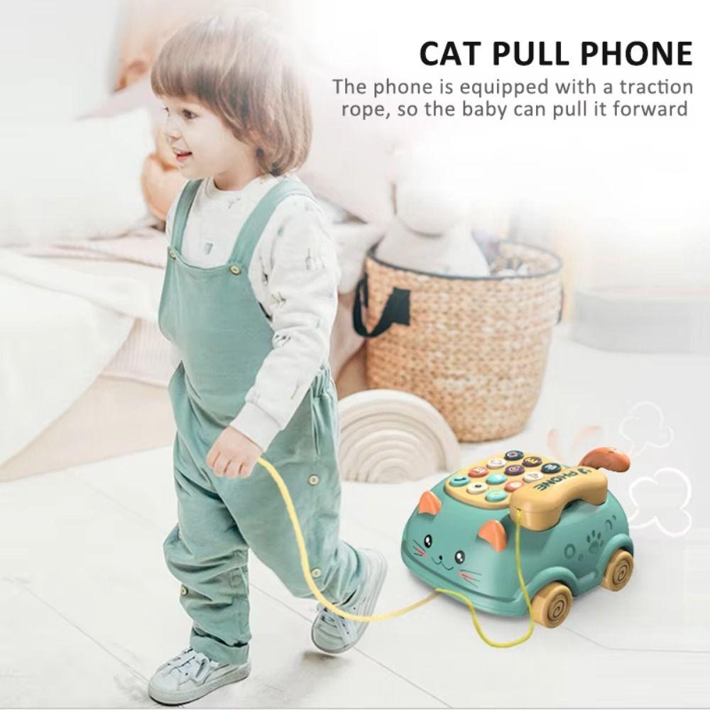 Early Education Emulated Telephone Toys Montessori Simulation Landline Phone  Kids